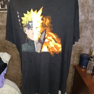 Black Graphic T-Shirt with Anime Design